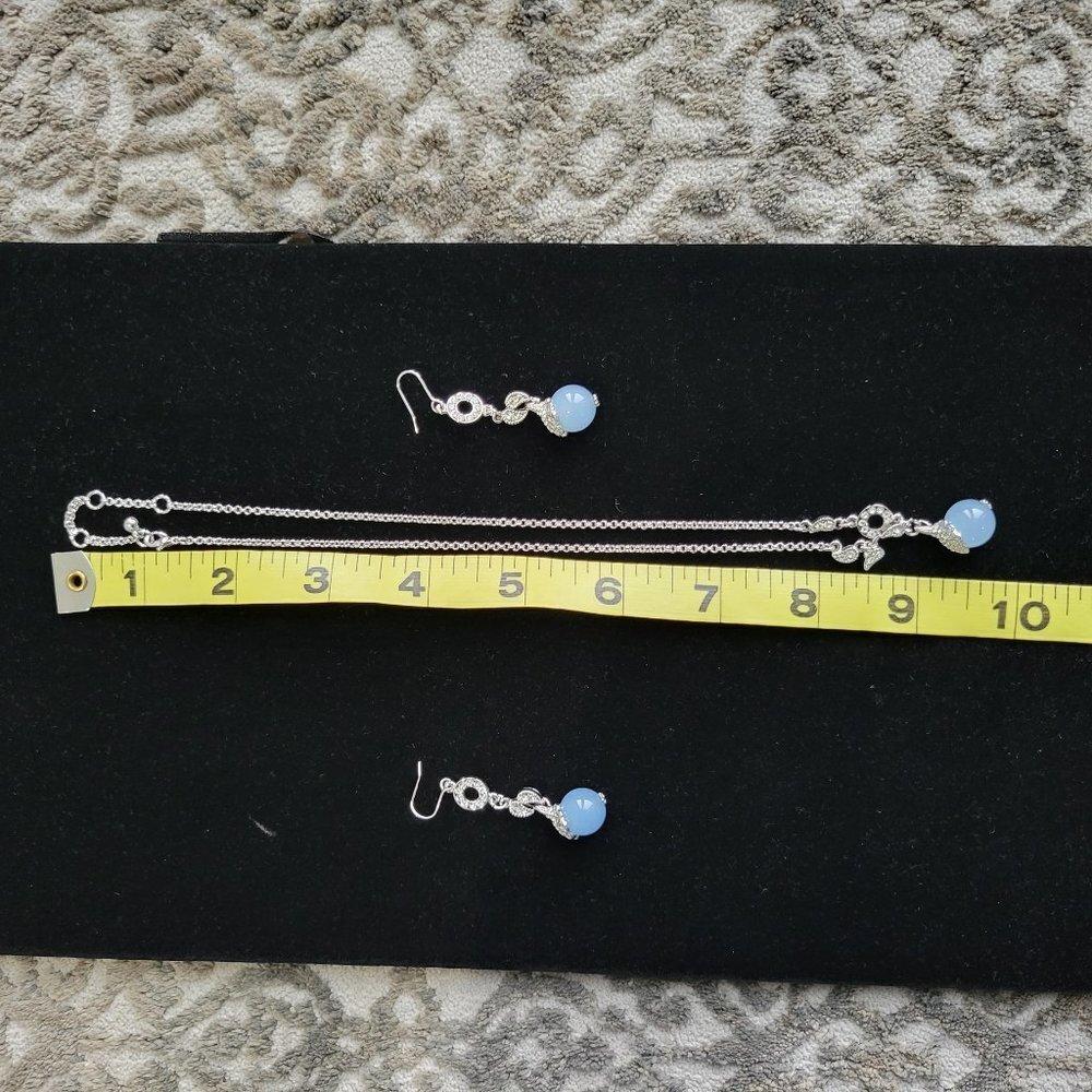 Necklace & Earrings Set Matching with Blue Stone - Picture 6 of 6